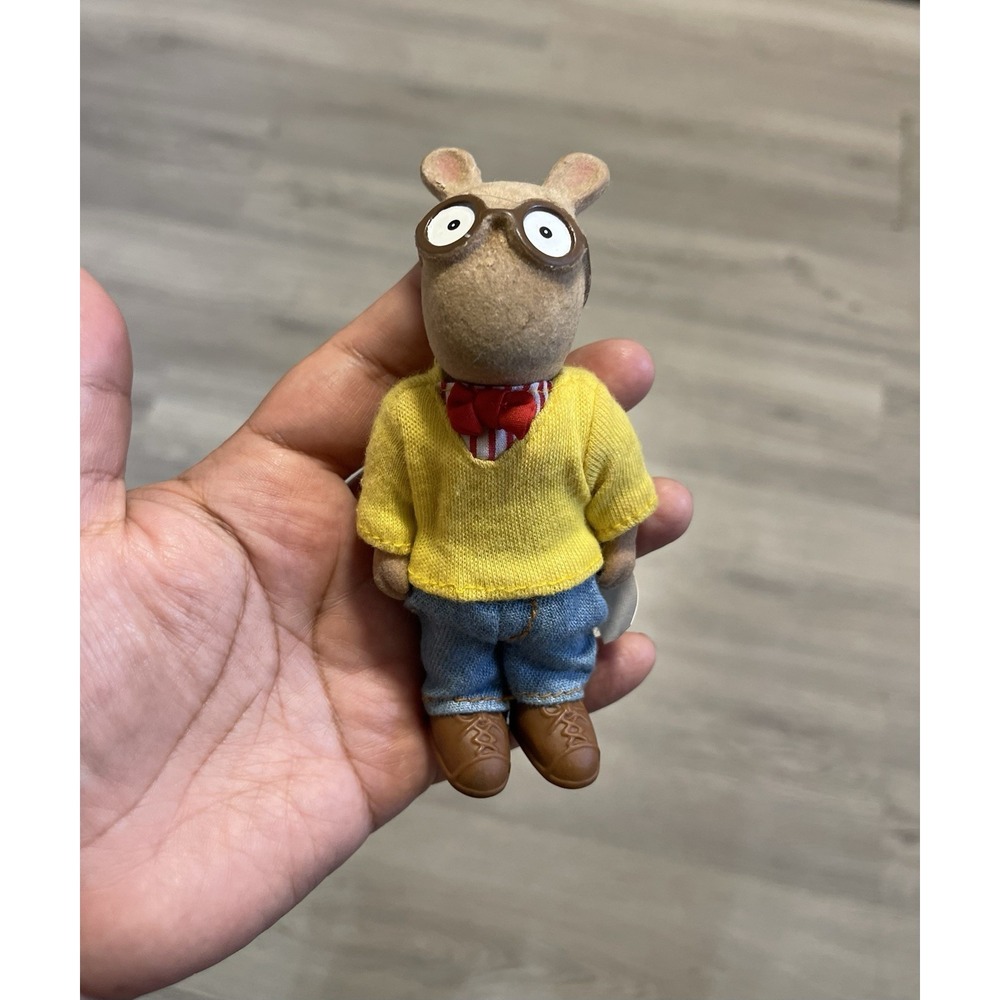 Marc Brown Arthur Aardvark‎ Figure Felt Flocked 5" Eden Toys 1997 PBS